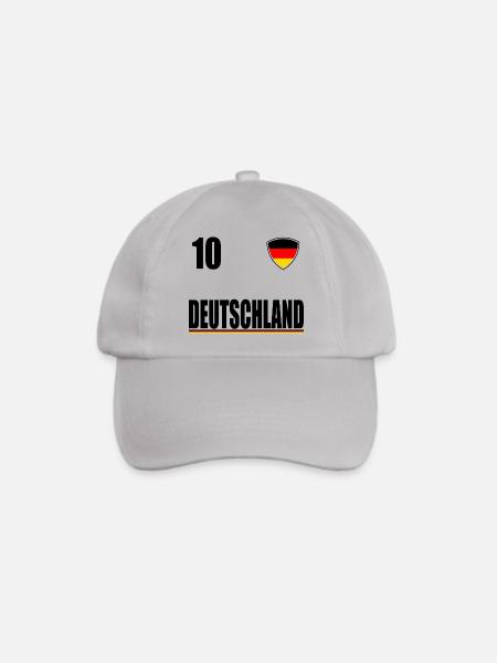 Deutschland Trikot Germany Fussball Fan T-Shirt - Baseballkappe - Grau
