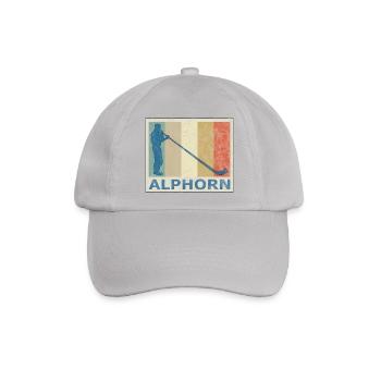Retro Vintage Style Alphorn Alpenhorn Musik - Baseballkappe - Grau - Vorne