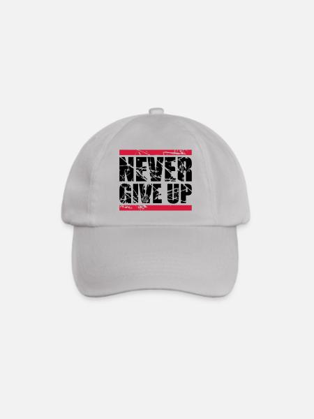 risse kratzer rot balken never give up niemals auf - Baseballkappe - Grau