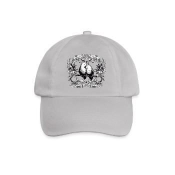 Turteltauben / Liebe / Beziehung / Vögel / Vogel - Baseballkappe - Grau - Vorne
