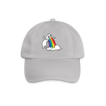Regenbogenkotze Katze - Baseballkappe - Grau - Vorne