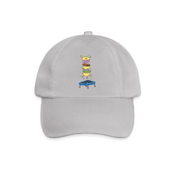 Burger Hamburger Cheeseburger Jumping - Baseballkappe - Grau - Vorne