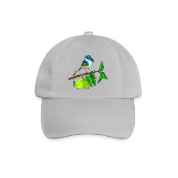 Blauer Vogel und Birne - Baseballkappe - Grau - Vorne