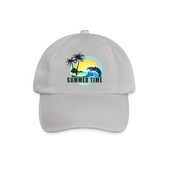 Sommerzeit Strandpanorama - Baseballkappe - Grau - Vorne
