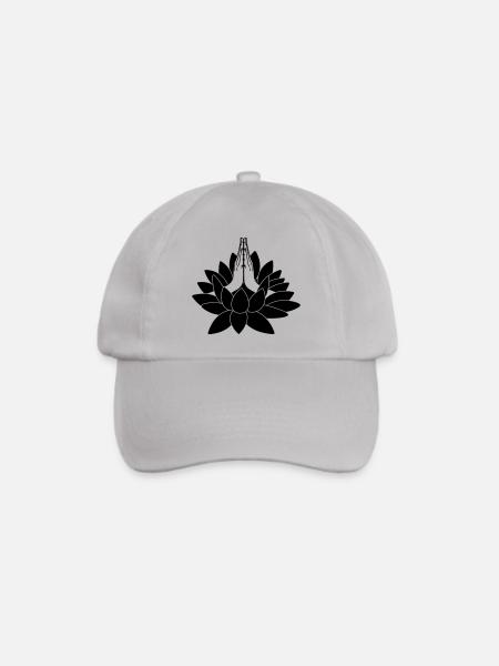 Zwei Hände aus Lotus-Namaste - Baseballkappe - Grau