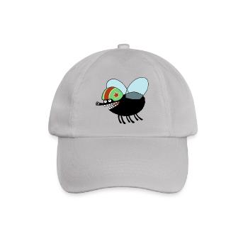 fliegende Fliege - Baseballkappe - Grau - Vorne