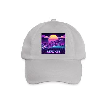 Mig-21 Retro Futuristisches Neon - Baseballkappe - Grau - Vorne