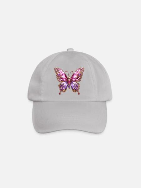 Juwelen-Schmetterling Rosa-Glanz - Baseballkappe - Grau