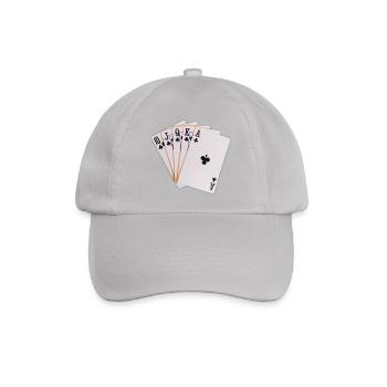 Poker, Royal Flush Kreuz. Geschenkidee - Baseballkappe - Grau - Vorne