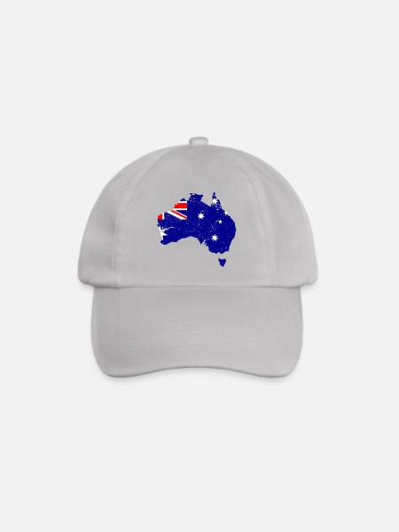 Australien vintage Karte - Baseballkappe - Grau
