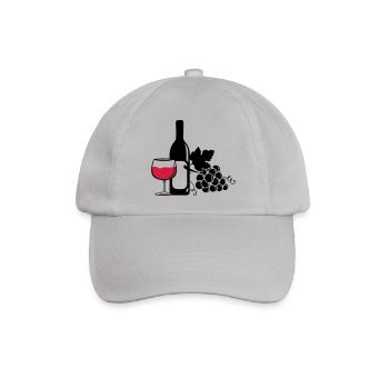 wine bottle grapes - Baseballkappe - Grau - Vorne