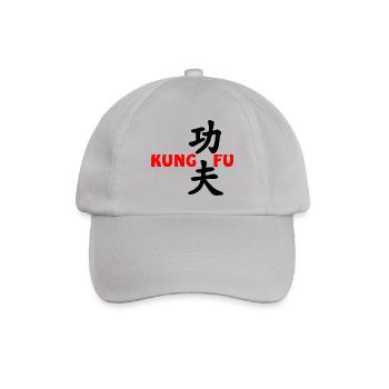 Kung Fu roter Text - Baseballkappe - Grau - Vorne