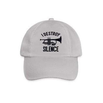 I destroy silence Trompete Spruch Sprüche - Baseballkappe - Grau - Vorne