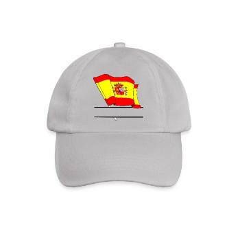 Spanische Flagge mit eigenem Text – persönliches Design - Baseballkappe - Grau - Vorne