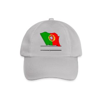Portugiesische Flagge mit eigenem Text – persönlich gestaltet - Baseballkappe - Grau - Vorne