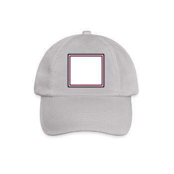 Eckiger Rahmen Bordeaux - Eigener Text Design - Baseballkappe - Grau - Vorne