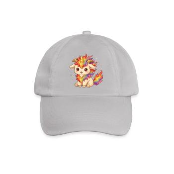 Unicorn Fire Goat Shirt Einhorn Feuer Ziege  - Baseballkappe - Grau - Vorne