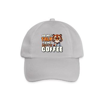 Mürrischer Tiger mit Kaffee - Baseballkappe - Grau - Vorne
