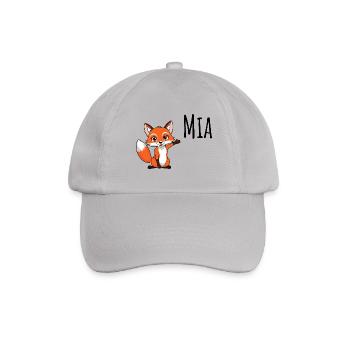 Fuchs - Mein Name ist Mia- Süßes Waldtier - Baseballkappe - Grau - Vorne