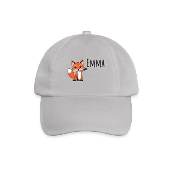 Fuchs - Mein Name ist Emma - Süßes Waldtier - Baseballkappe - Grau - Vorne