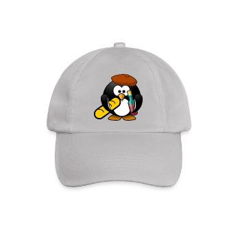 kleiner Pinguin in Frankreich - Baseballkappe - Grau - Vorne