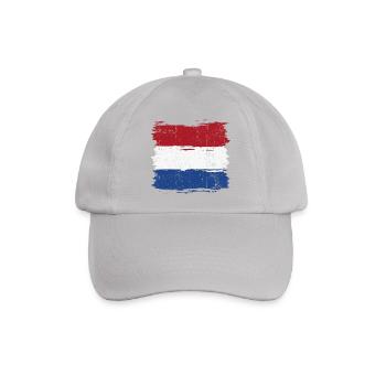 Pinselstrich Holländische Flagge - Baseballkappe - Grau - Vorne