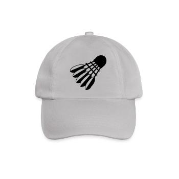 Badminton Shuttle Logo mit Federn - Baseballkappe - Grau - Vorne