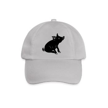 Schweinssitz-Logo Schattenbild - Baseballkappe - Grau - Vorne