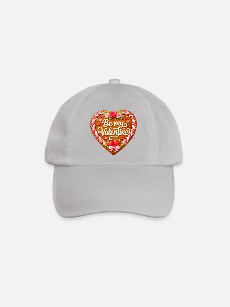 Lebkuchenherz Be my Valentine - Baseballkappe - Grau