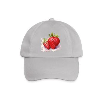 Wasserfarben Erdbeeren - Baseballkappe - Grau - Vorne