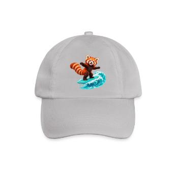 Red Panda auf der Teal Wave surfen - Baseballkappe - Grau - Vorne