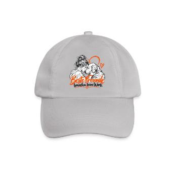 Beste Freunde Hund und Mensch Herz - Baseballkappe - Grau - Vorne