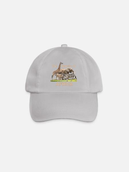 Giraffe, Elefant, Gepard, Zebra, Afrika Wildtiere - Baseballkappe - Grau