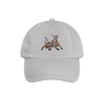 Wall-Street Bulle - Baseballkappe - Grau - Vorne