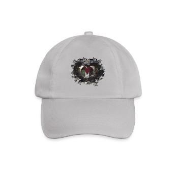 Free Palestina Herz - Baseballkappe - Grau - Vorne