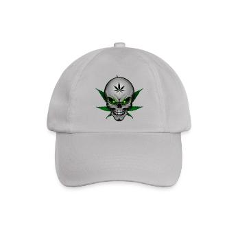 Hanf Totenkopf 003 - Baseballkappe - Grau - Vorne