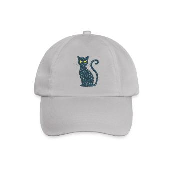 midnight cat - Mitternachts Katze Sterne Mond - Baseballkappe - Grau - Vorne
