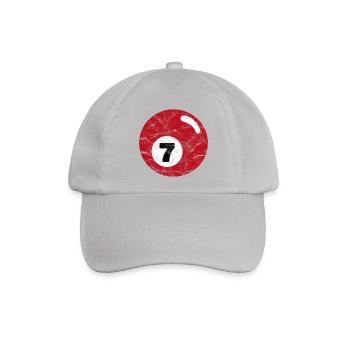 Billard Billardkugel dunkelrot sieben seven - Baseballkappe - Grau - Vorne
