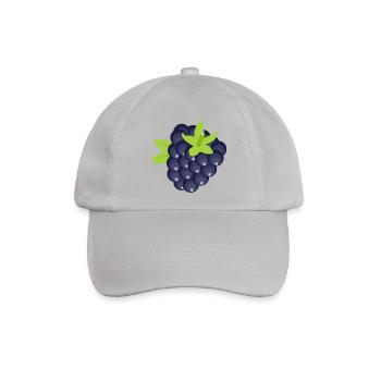 brombeere blackberry obst veggie gemuese fruits3 - Baseballkappe - Grau - Vorne
