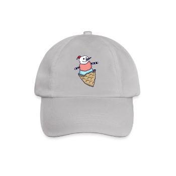 Schneemann Eiskugel - Baseballkappe - Grau - Vorne
