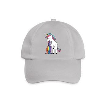 Einhorn Regenbogen Kotze. Kein Bock Lustlos Würgen - Baseballkappe - Grau - Vorne