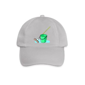 putzen cleaning putzfrau broom wischmop53 - Baseballkappe - Grau - Vorne