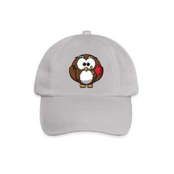 kleiner Uhu mit Rose - Baseballkappe - Grau - Vorne