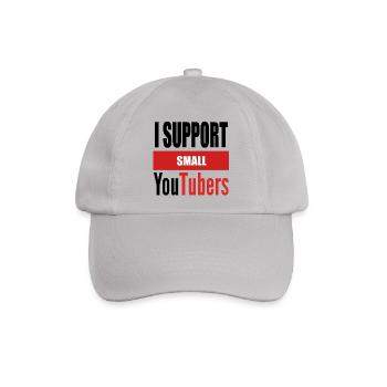 Ich unterstütze kleine Youtubers BLK PNG - Baseballkappe - Grau - Vorne