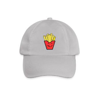 Pommes Essen Geschenk idee Kinder Fast food - Baseballkappe - Grau - Vorne