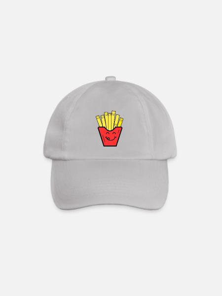 Pommes Essen Geschenk idee Kinder Fast food - Baseballkappe - Grau