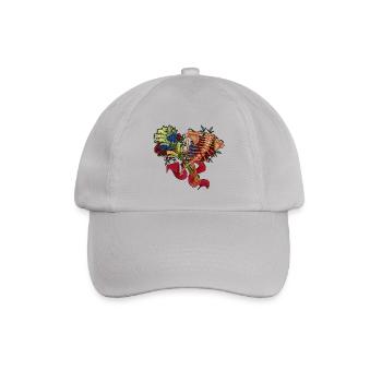 floral Wirbelsäule - Baseballkappe - Grau - Vorne