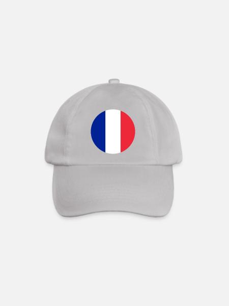 runde Aufkleber Flagge von Frankreich Aufkleber Frankreich - Baseballkappe - Grau