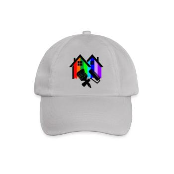 Hausmaler Farbe mit Pinsel und Farbroller - Baseballkappe - Grau - Vorne