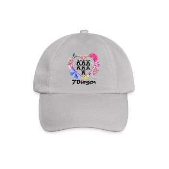 Siebenbürger Wappen mit Blumendesign und Wappen - Baseballkappe - Grau - Vorne